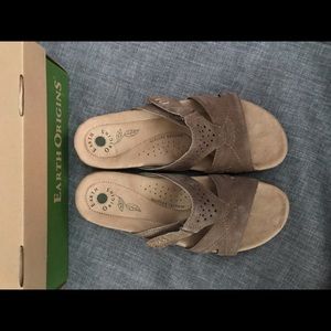 Leather slide sandal